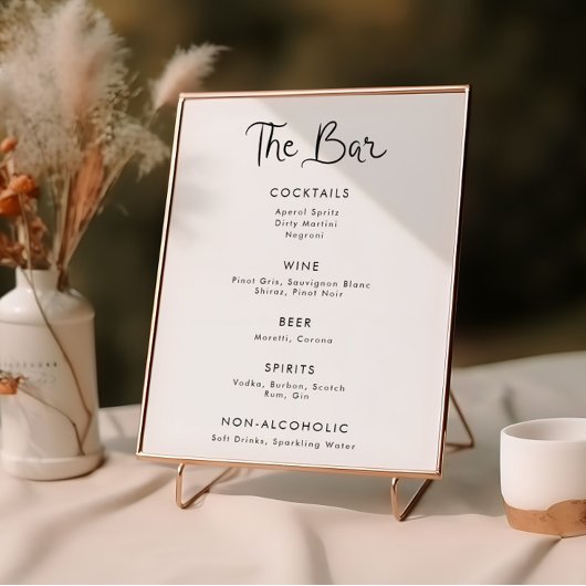 Whimsical handgeschreven bar menu poster