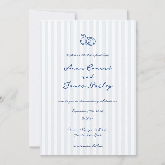 Whimsical Handgeschreven Bruiloft Kaart (Voorkant)