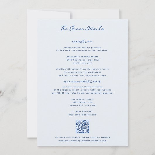 Whimsical Handgeschreven Bruiloft Kaart (Achterkant)