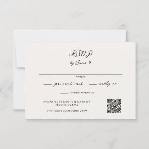 Whimsical Handgeschreven Bruiloft RSVP Kaartje