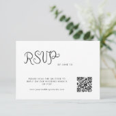 Whimsical Handgeschreven Bruiloft RSVP Kaartje (Staand voorkant)