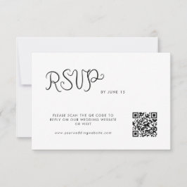 Whimsical Handgeschreven Bruiloft RSVP Kaartje