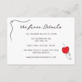 Whimsical Handgeschreven Cherry Bruiloft Details Informatiekaartje (Voorkant)
