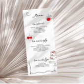 Whimsical Handgeschreven Cherry Theme Bruiloft Menu