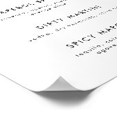 Whimsical Handgeschreven Cocktail Menu Poster (Hoek)