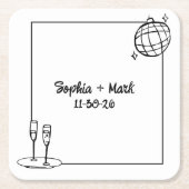 Whimsical Handgeschreven Disco Gepersonaliseerde B Kartonnen Onderzetters (Voorkant)