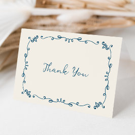 Whimsical Handgeschreven Geïllustreerde Huwelijksd Bedankkaart