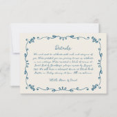 Whimsical Handgeschreven Geïllustreerde Huwelijksd RSVP Kaartje (Voorkant)