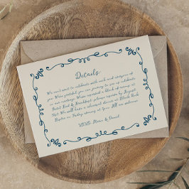 Whimsical Handgeschreven Geïllustreerde Huwelijksd RSVP Kaartje