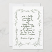 Whimsical Handgeschreven Ivy Lijst Botanische Brui Kaart (Voorkant)