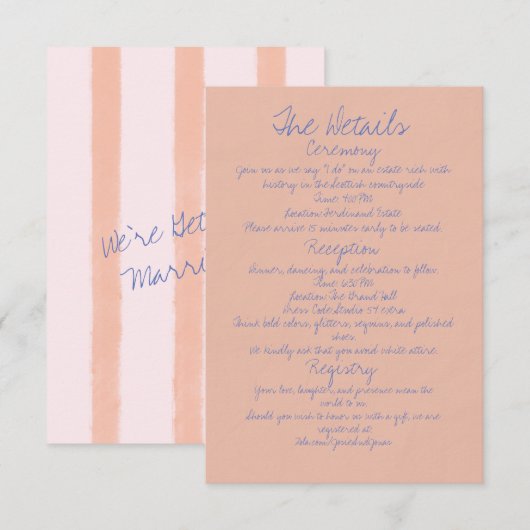 Whimsical Handgeschreven Modern Boho Informatiekaartje (Voorkant / Achterkant)