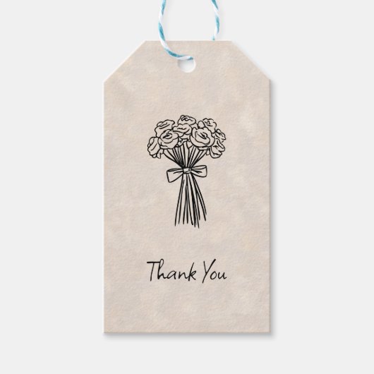Whimsical Handgetekend Bedankkaartje Cadeaulabel (Voorkant)