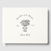 Whimsical, handgetekende bruiloft gastenboek (Voorkant)
