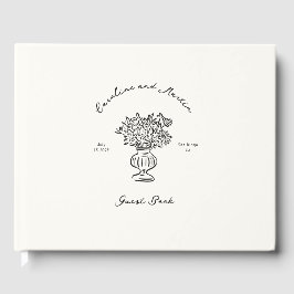 Whimsical, handgetekende bruiloft gastenboek