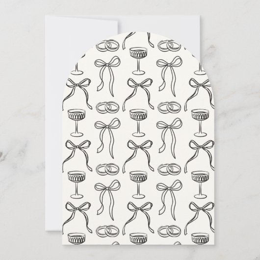 Whimsical, handgetekende bruiloft kaart (Achterkant)