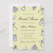 Whimsical handgetekende bruiloftsborrel kaart (Voorkant)
