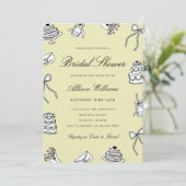 Whimsical handgetekende bruiloftsborrel kaart (Staand voorkant)
