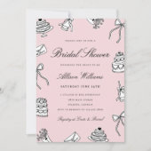 Whimsical handgetekende bruiloftsborrel kaart (Voorkant)