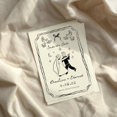Whimsical handgetekende Doodle Save The Date