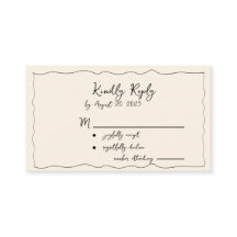 Whimsical handgetekende huwelijks-RSVP-bijlagekaar