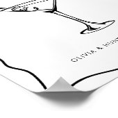 Whimsical handgetekende illustratie Martini Bar te Poster (Hoek)