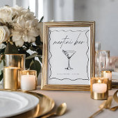 Whimsical handgetekende illustratie Martini Bar te Poster