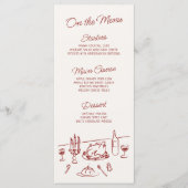 Whimsical Handgetekende Kerstmaaltijd Menu (Voorkant)