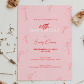 Whimsical handgetekende martini 60e verjaardagsfee kaart