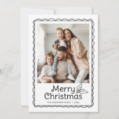 Whimsical Handgetekende Scallop Frame Foto Kerstmi Feestdagenkaart (Voorkant)
