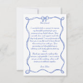 Whimsical handgetekende strik bruids theeparty bedankkaart (Achterkant)