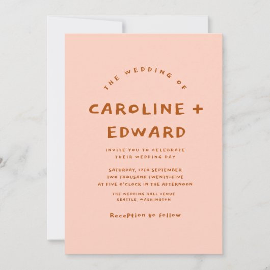 Whimsical handgetrokken Bold kleurrijke bruiloft Kaart (Voorkant)