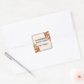Whimsical Handmade with Love Vierkante Sticker (Envelop)