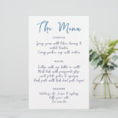 Whimsical Handschrift Script Blauw Casual Bruiloft (Staand voorkant)