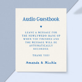 Whimsical Handwriting Audio Guestbook Trouwbord Poster
