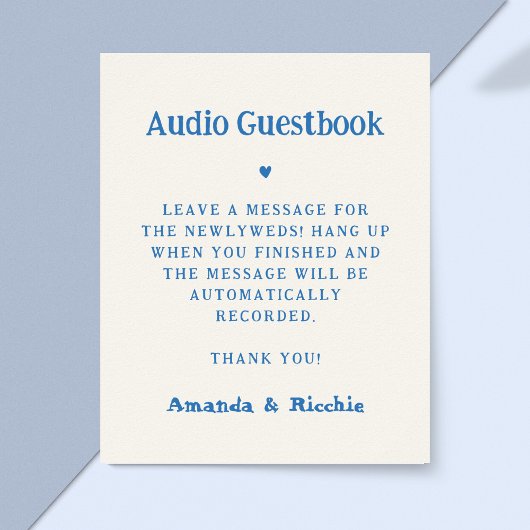 Whimsical Handwriting Audio Guestbook Trouwbord Poster