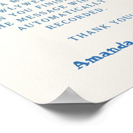 Whimsical Handwriting Audio Guestbook Trouwbord Poster (Hoek)