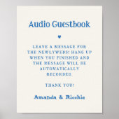 Whimsical Handwriting Audio Guestbook Trouwbord Poster (Voorkant)