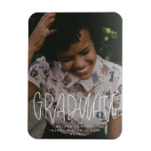 Whimsical Handwriting Overlay Photo Afstuderen Magneet (Verticaal)