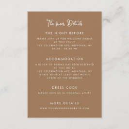 Whimsical Handwritten Wedding Details Informatiekaartje