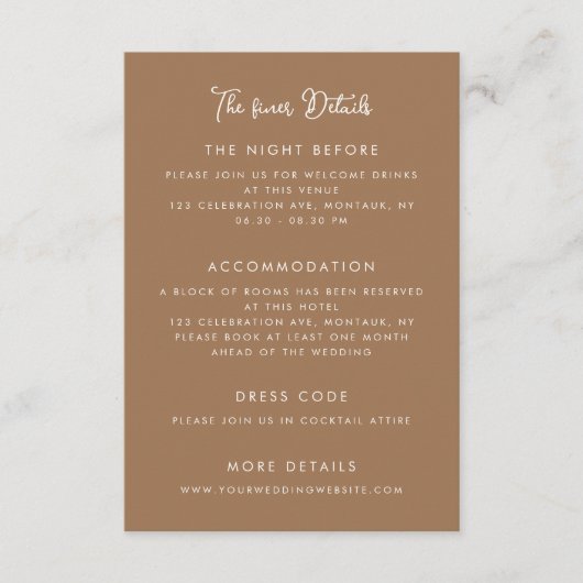 Whimsical Handwritten Wedding Details Informatiekaartje (Voorkant)