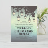 Whimsical hanglamp verlicht huwelijksuitnodigingen kaart (Staand voorkant)