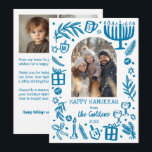 Whimsical Hanukkah Cute Custom Arch 3 PHOTO  Feestdagenkaart<br><div class="desc">Perfect cute card for a fun holiday greeting! Hand made art for you! Perfect for a winter, hanukkah, holiday party or other event. FULLY CUSTOMIZABLE! Click on “Personalize” above to edit the text and add your own photos. Click "edit using design tool" to adjust the fonts, colors and placements. (check...</div>