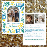 Whimsical Hanukkah Cute Custom Arch 3 PHOTO  Feestdagenkaart<br><div class="desc">Perfect cute card for a fun holiday greeting! Hand made art for you! Perfect for a winter, hanukkah, holiday party or other event. FULLY CUSTOMIZABLE! Click on “Personalize” above to edit the text and add your own photos to the back and front. Click "edit using design tool" to adjust the...</div>