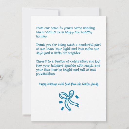 Whimsical Hanukkah Cute Custom Arch PHOTO Feestdagenkaart (Achterkant)