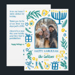Whimsical Hanukkah Cute Custom Arch PHOTO  Feestdagenkaart<br><div class="desc">Perfect cute card for a fun holiday greeting! Hand made art for you! Perfect for a winter, hanukkah, holiday party or other event. FULLY CUSTOMIZABLE! Click on “Personalize” above to edit the text on the front and back and add your own photos. Click "edit using design tool" to adjust the...</div>