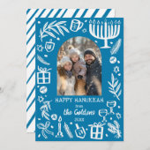 Whimsical Hanukkah Cute Custom Arch PHOTO  Feestdagenkaart (Voorkant / Achterkant)