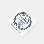 Whimsical Hanukkah Holiday Menorah Dreidel Custom Servet (Hoek)