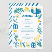 Whimsical Hanukkah Holiday Party Cute Custom Diner Menu (Voorkant / Achterkant)