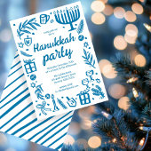 Whimsical Hanukkah Holiday Party Schattigee Aangep Kaart