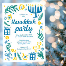 Whimsical Hanukkah Holiday Party Schattigee Aangep